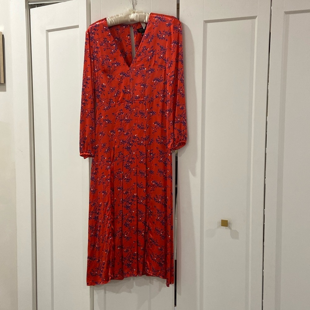 Top Shop red floral dress US 2